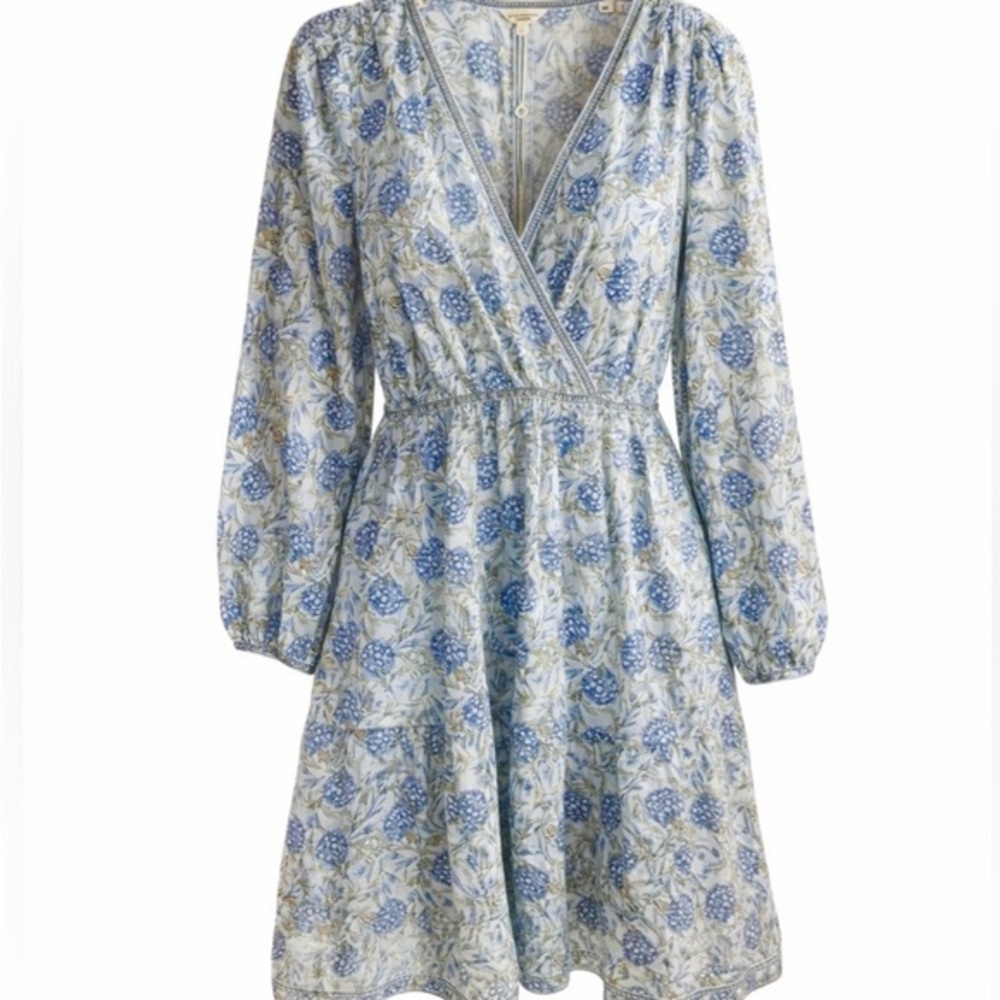 Max Studio London Blue Floral L Dress NWT Feminine Boho Cottagecore